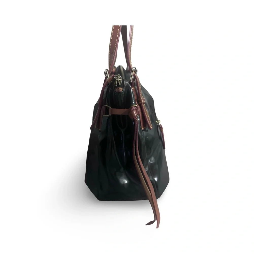 Dooney & Bourke Nina Black Patent Leather Large Satchel - Picture 5 of 13